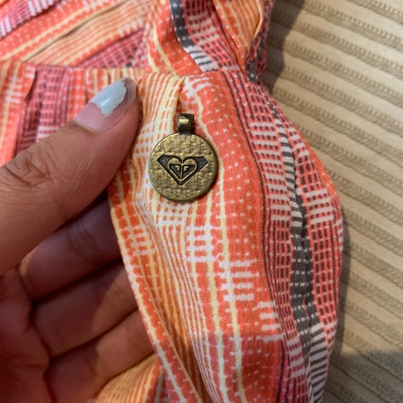 pink orange yellow patterned sundress with front zipper - Picture 2 of 4